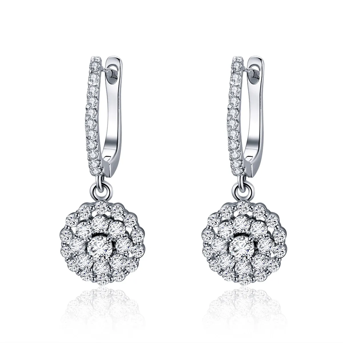 pandora style flower of light hoop earrings sce517