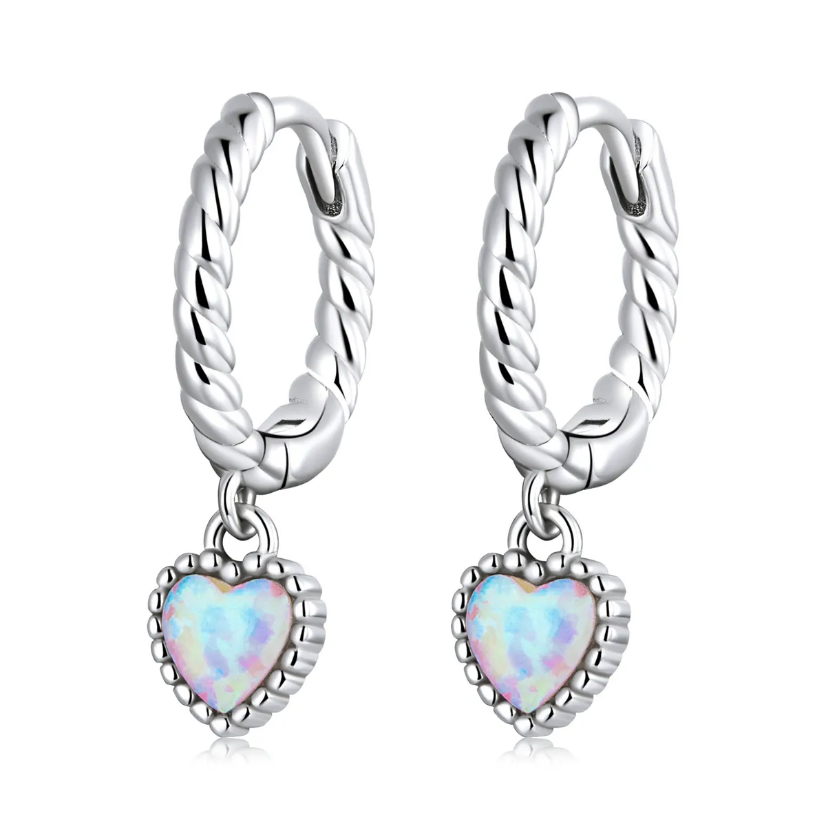 PANDORA Style Opal Love Hoop Earrings - SCE1385