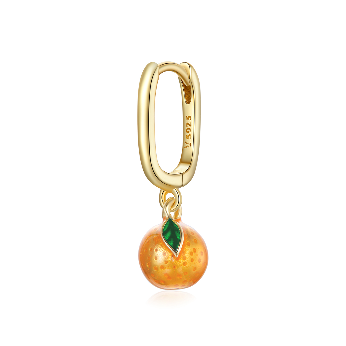 pandora style orange fun hoop earrings sce1078