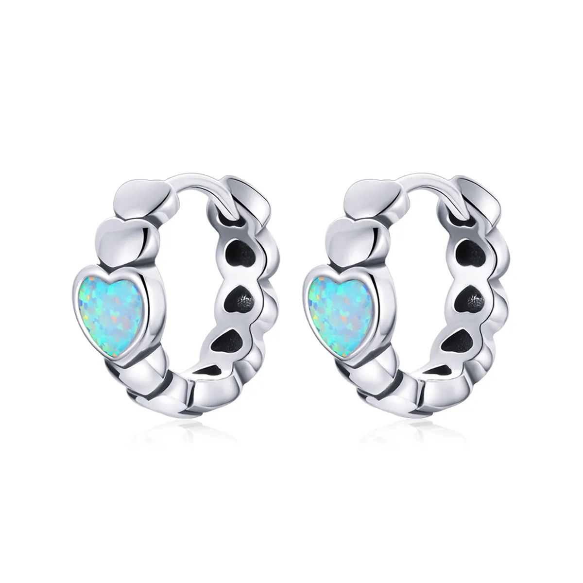 pandora style rainbow love hoop earrings sce1137