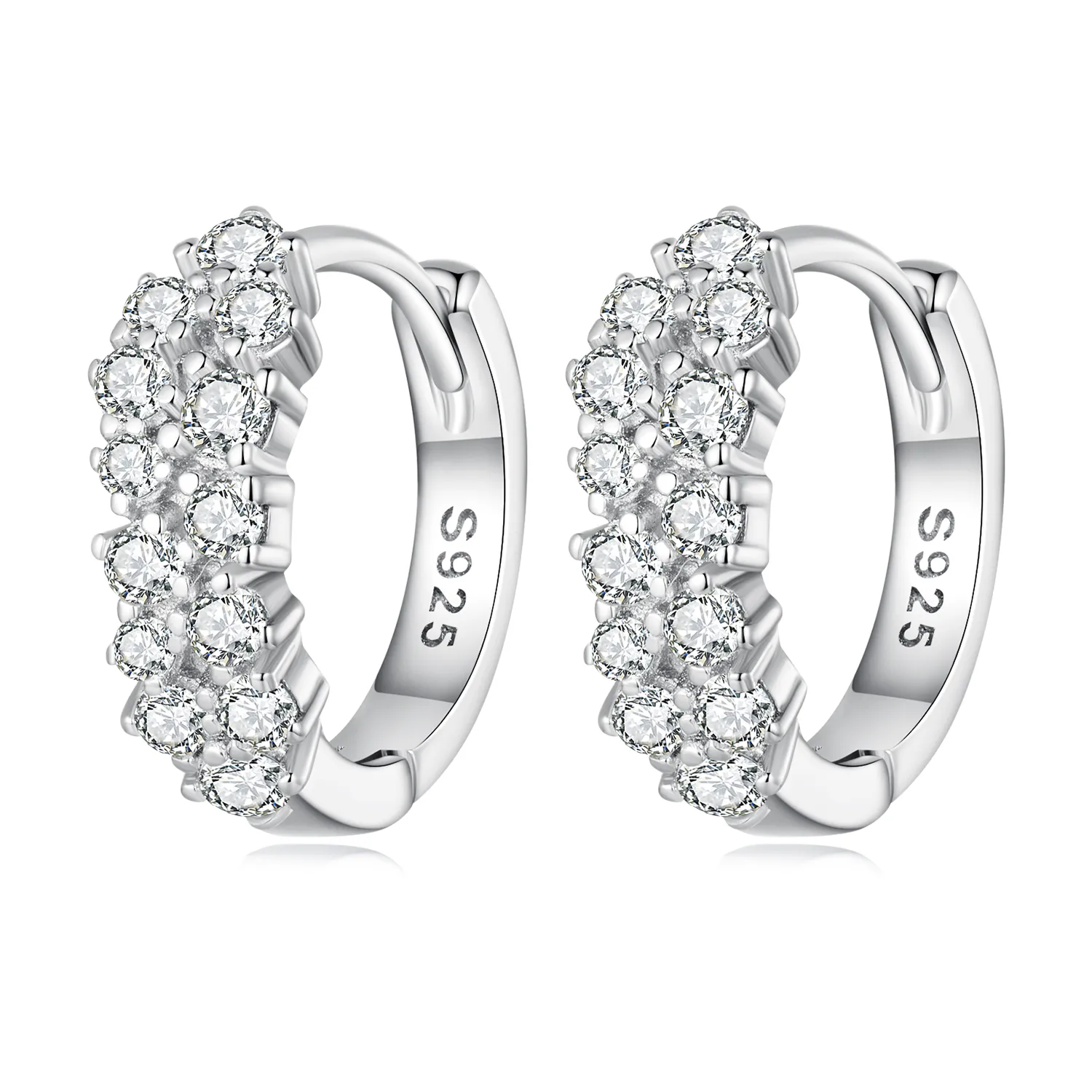 pandora style refined zircon hoop earrings bse730