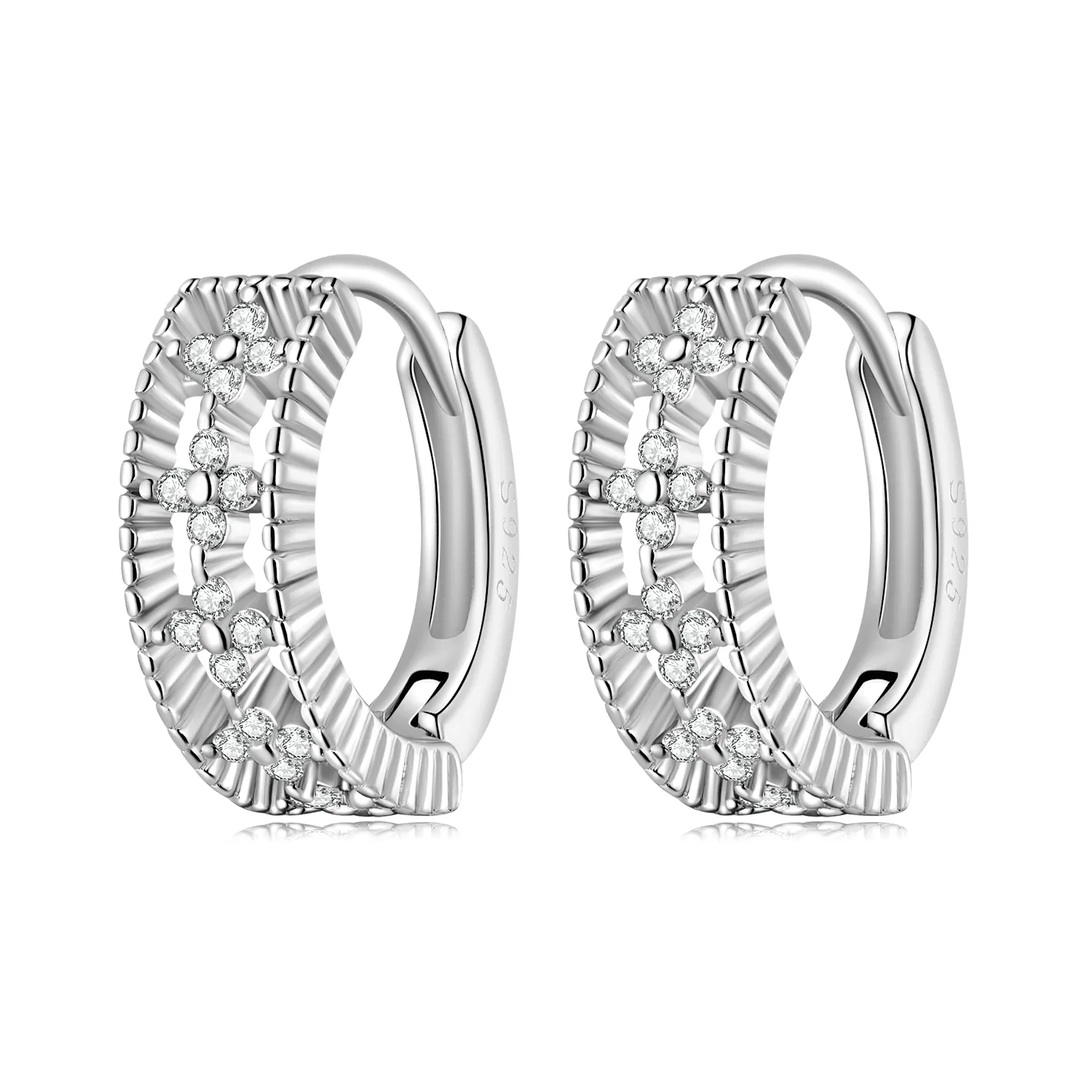 PANDORA Style Refined Zircon Hoop Earrings - SCE1460