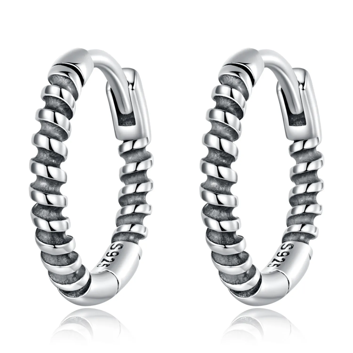 pandora style simple thread hoop earrings sce1423