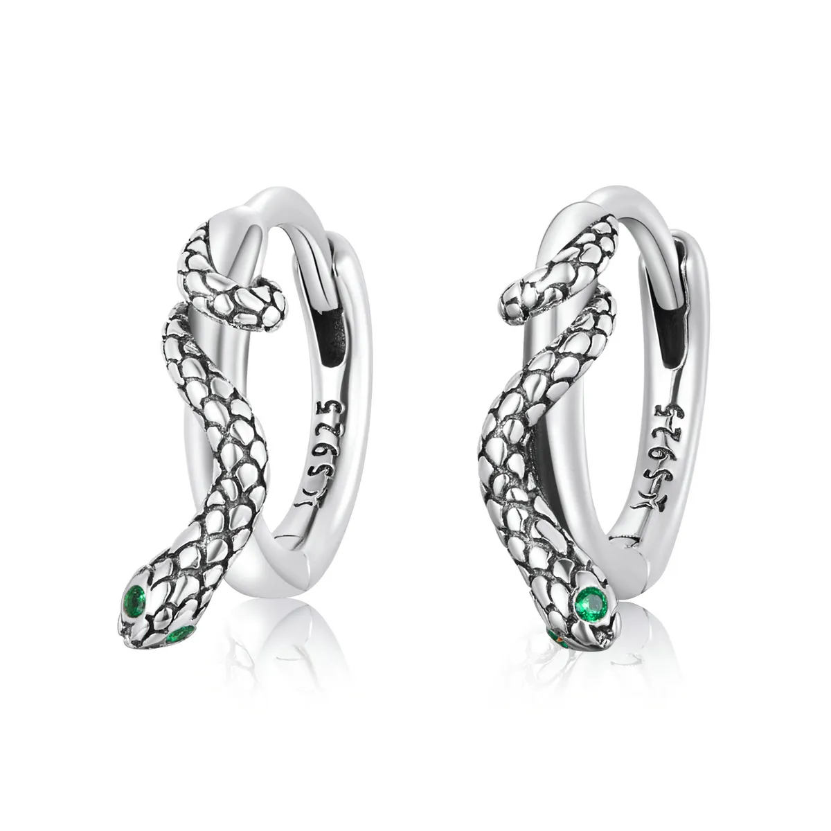 pandora style spirit snake hoop earrings sce1357