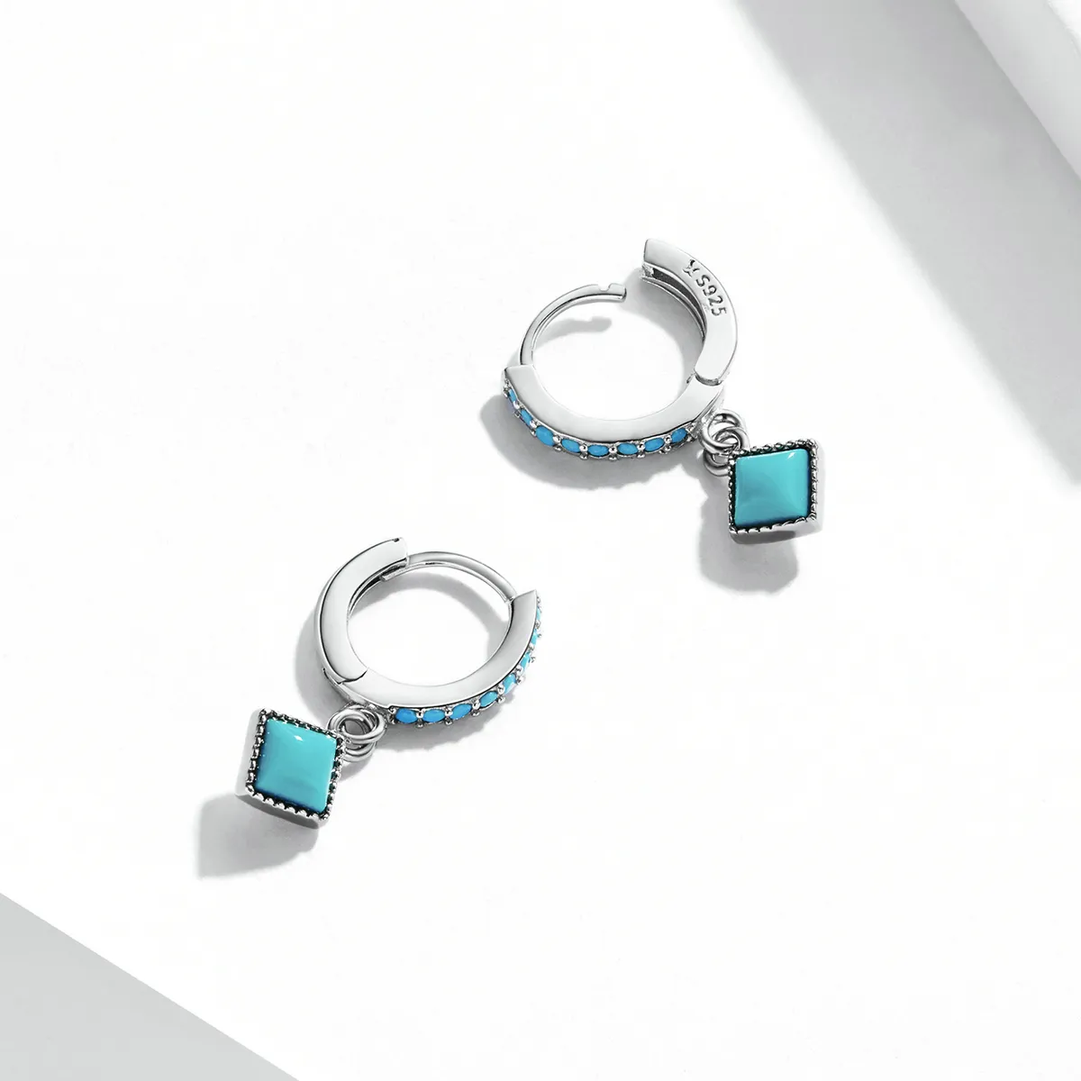 PANDORA Style Turquoise Hoop Earrings - SCE1307