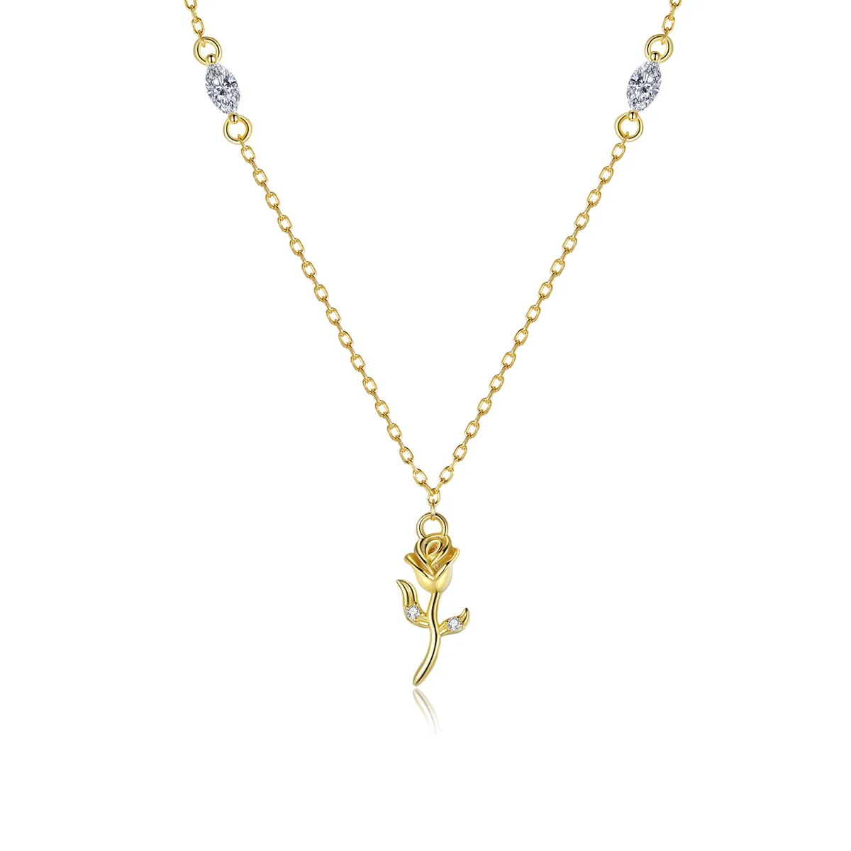 PANDORA Style Golden Rose Necklace - SCN464