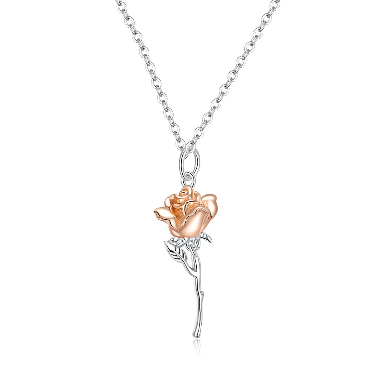 pandora style graceful rose necklace bsn190