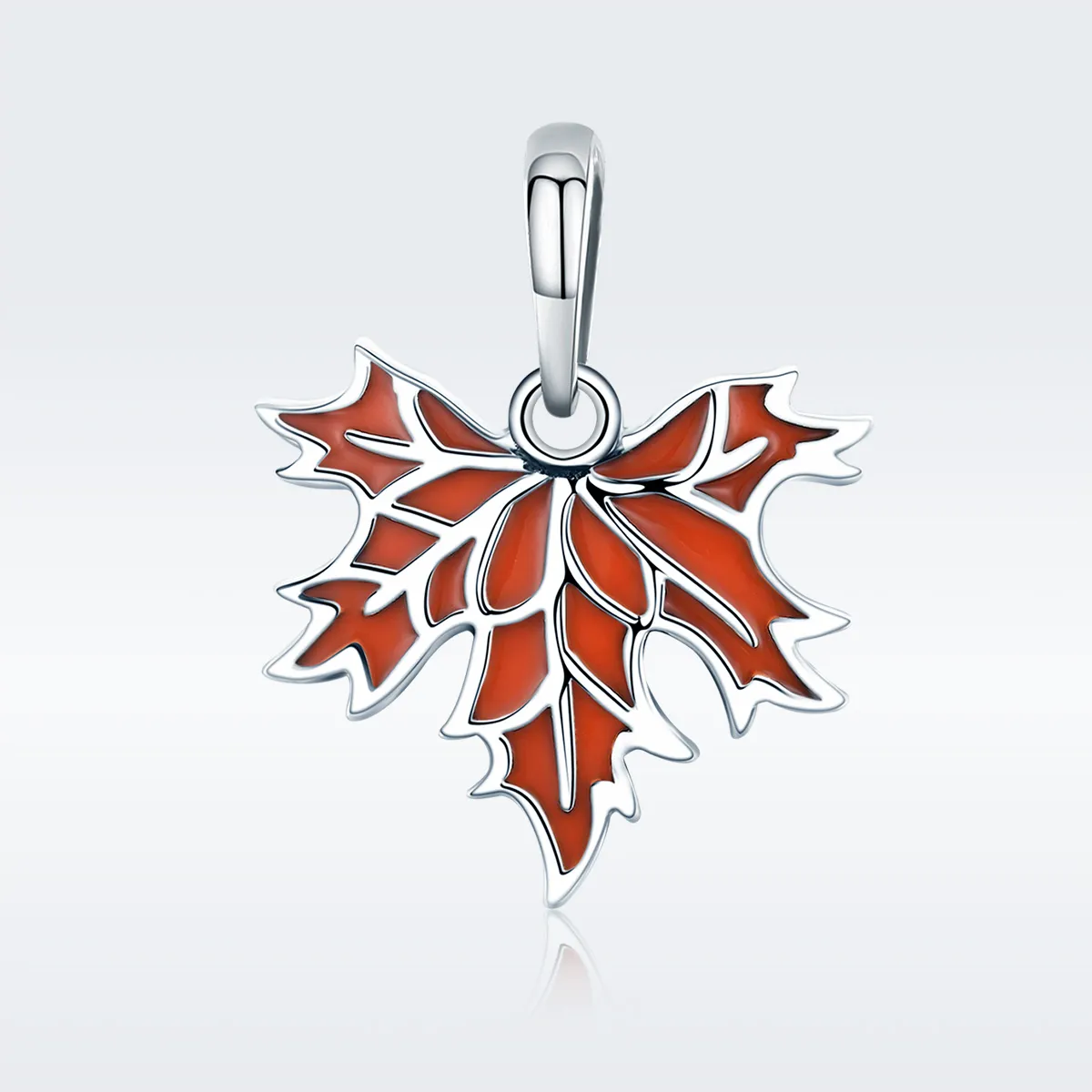 pandora style late autumn maple leaves necklace pendant scc585