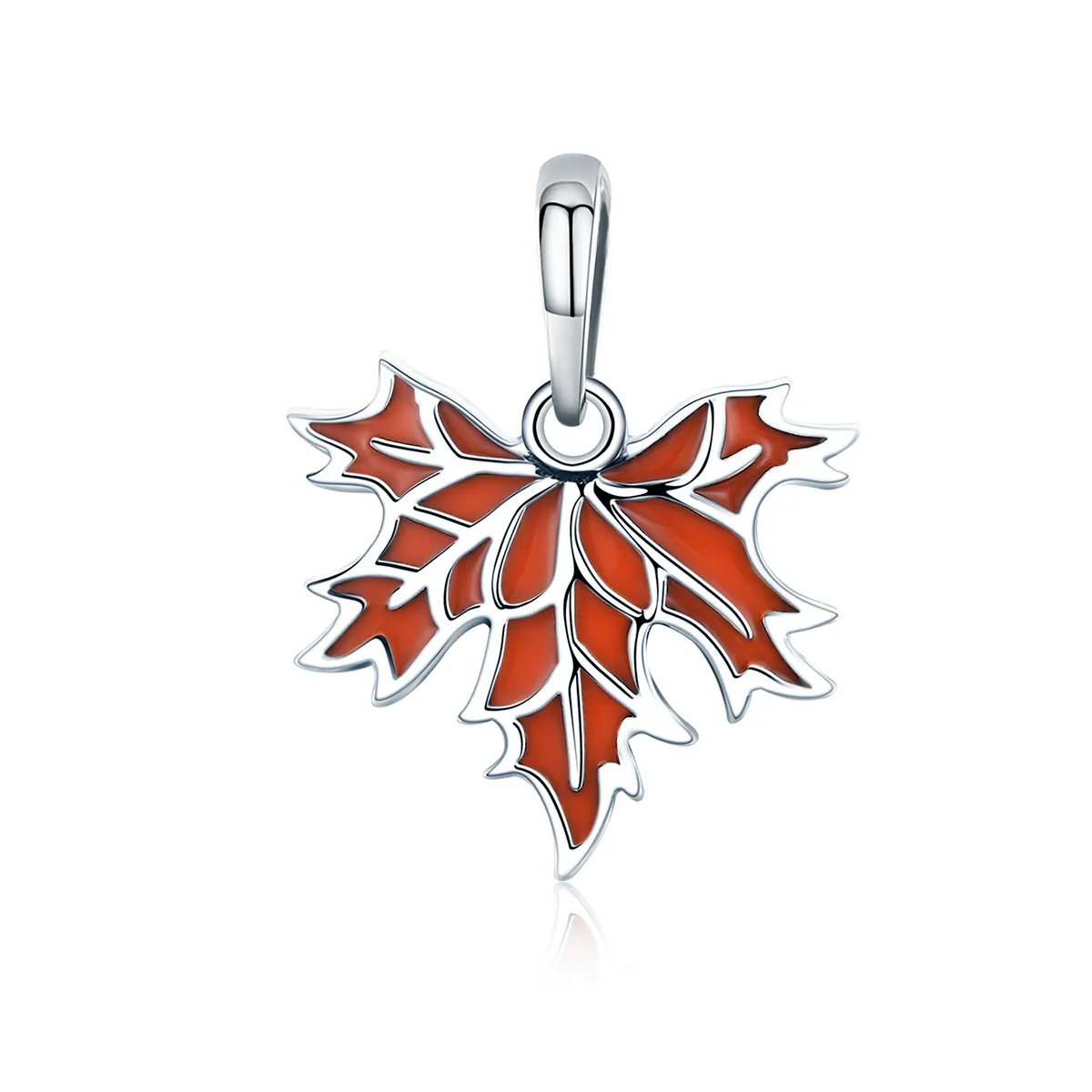 PANDORA Style Late Autumn Maple Leaves Necklace Pendant - SCC585