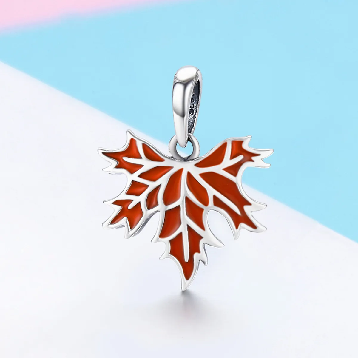 PANDORA Style Late Autumn Maple Leaves Necklace Pendant - SCC585