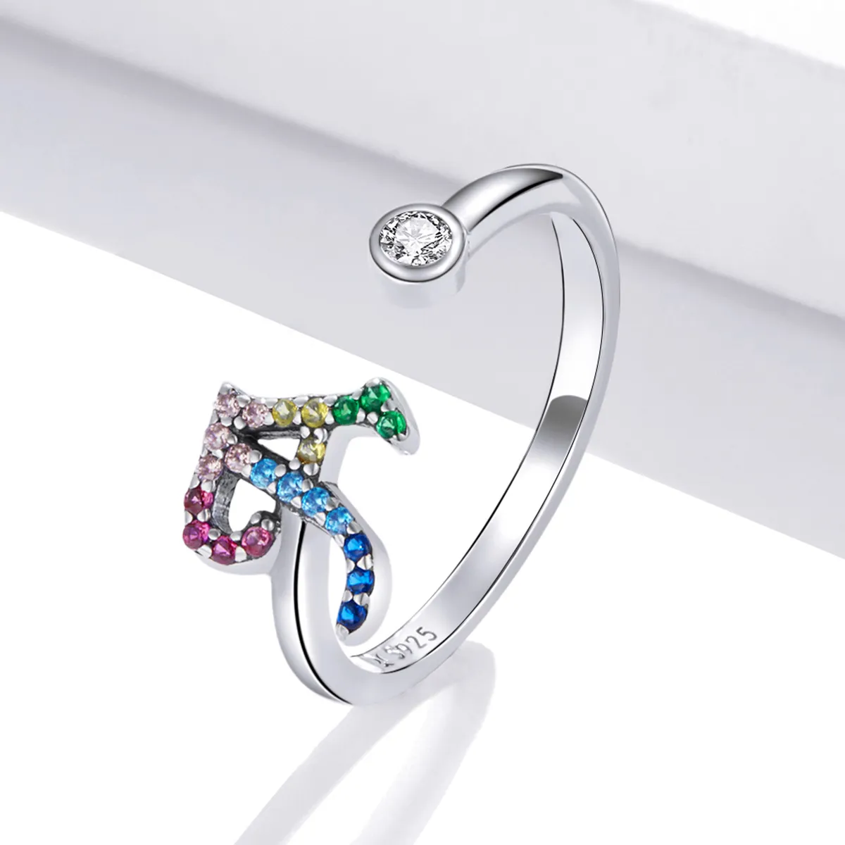 PANDORA Style Colorful Letter-A Open Ring - SCR723-A