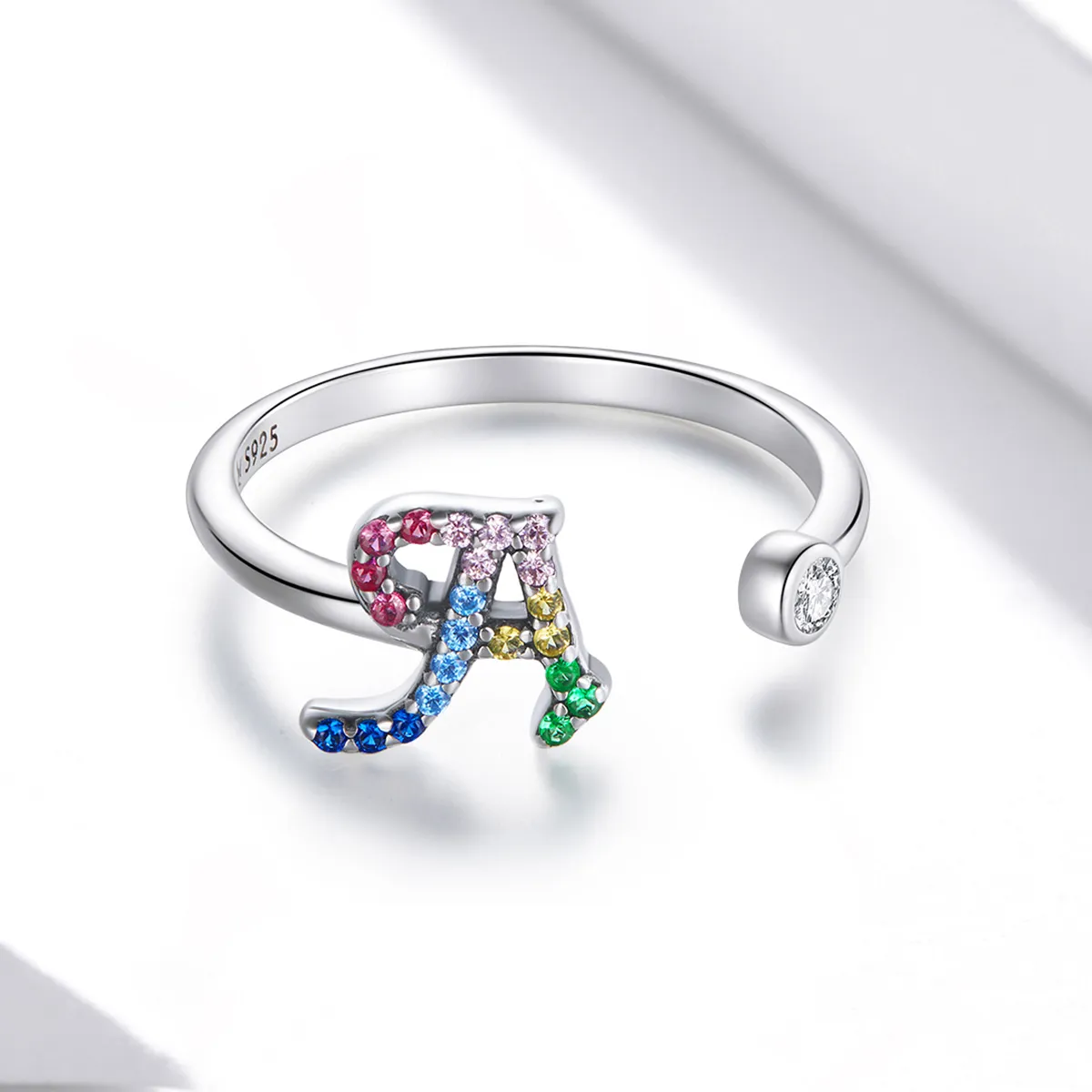 PANDORA Style Colorful Letter-A Open Ring - SCR723-A