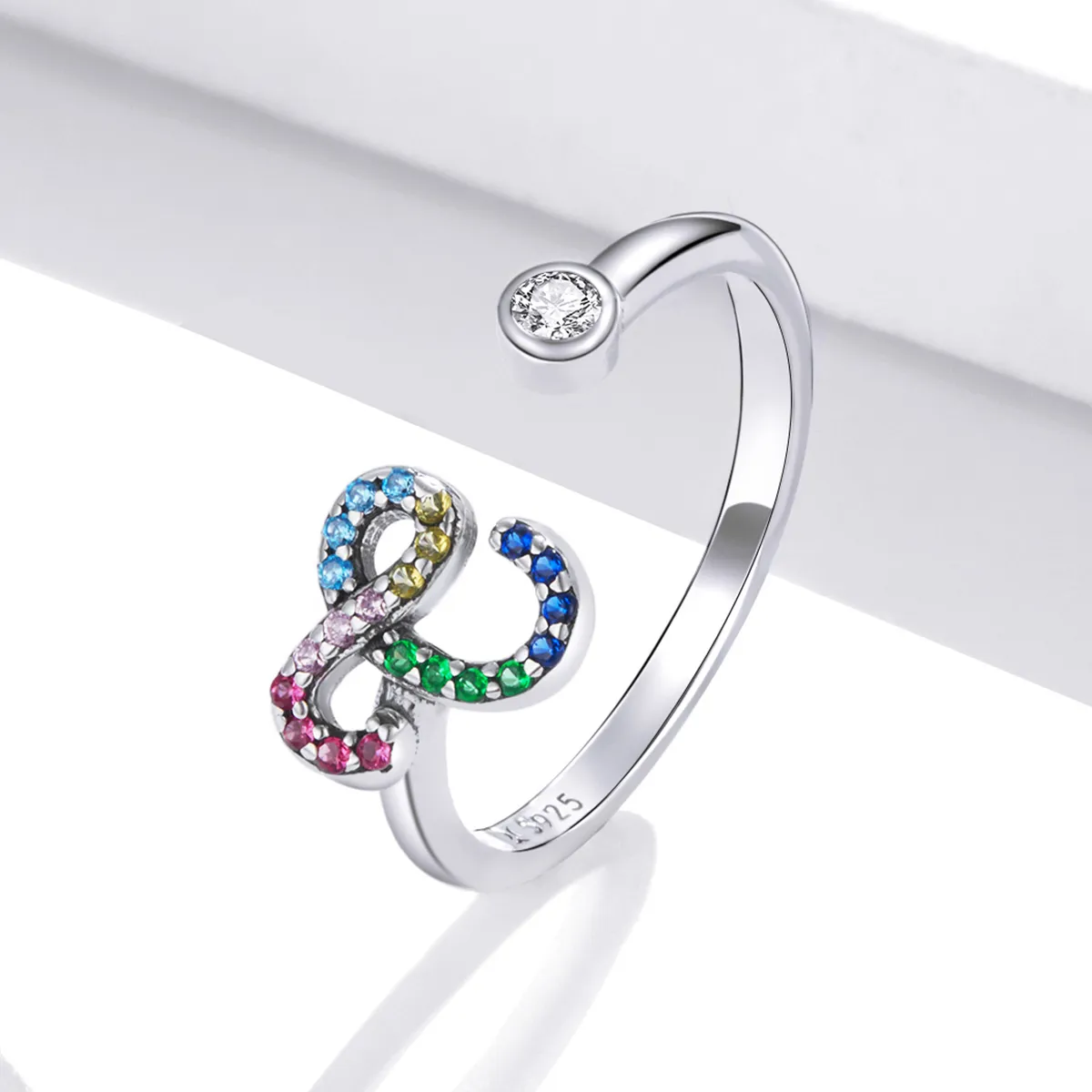 PANDORA Style Colorful Letter-C Open Ring - SCR723-C