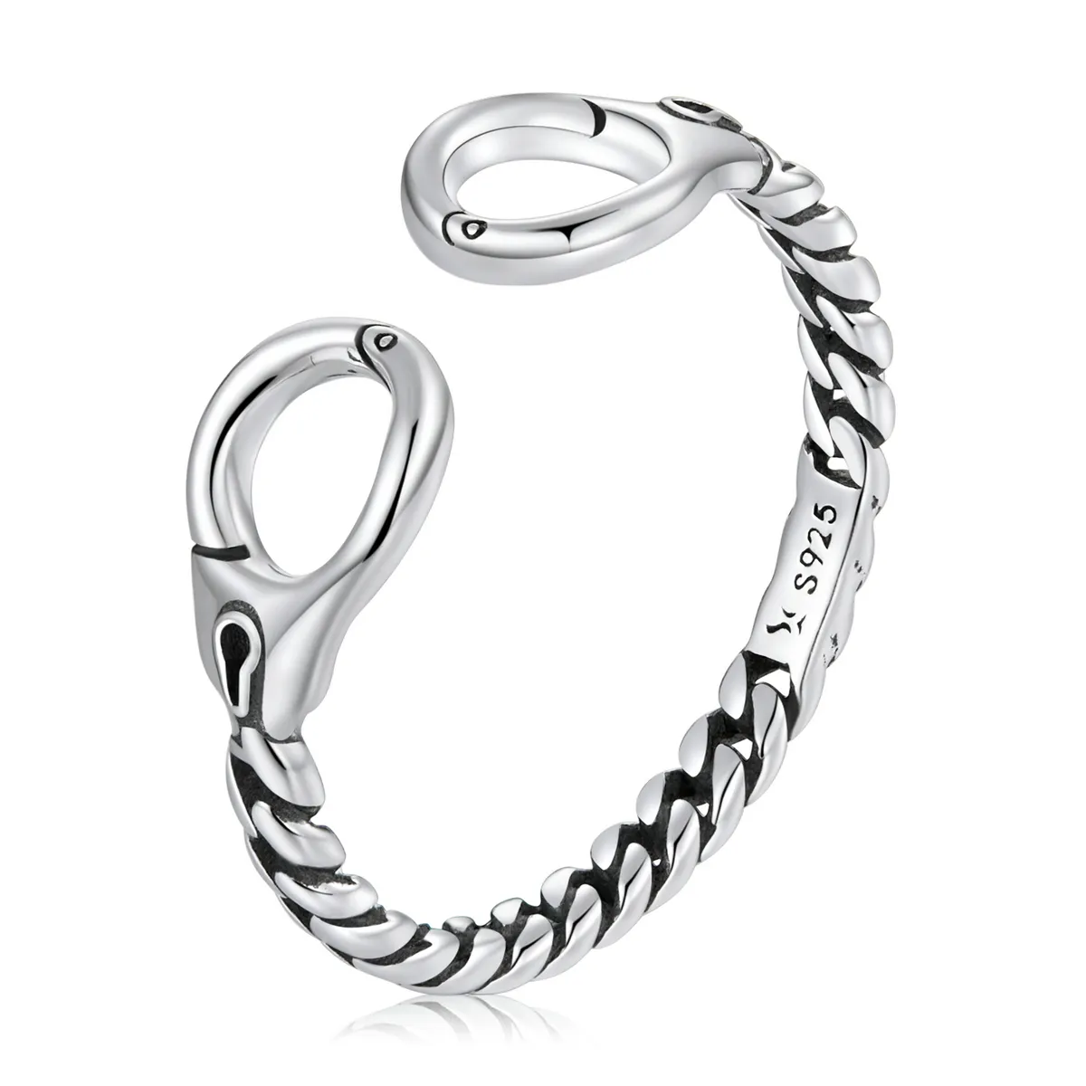 pandora style creative handcuffs open ring scr791