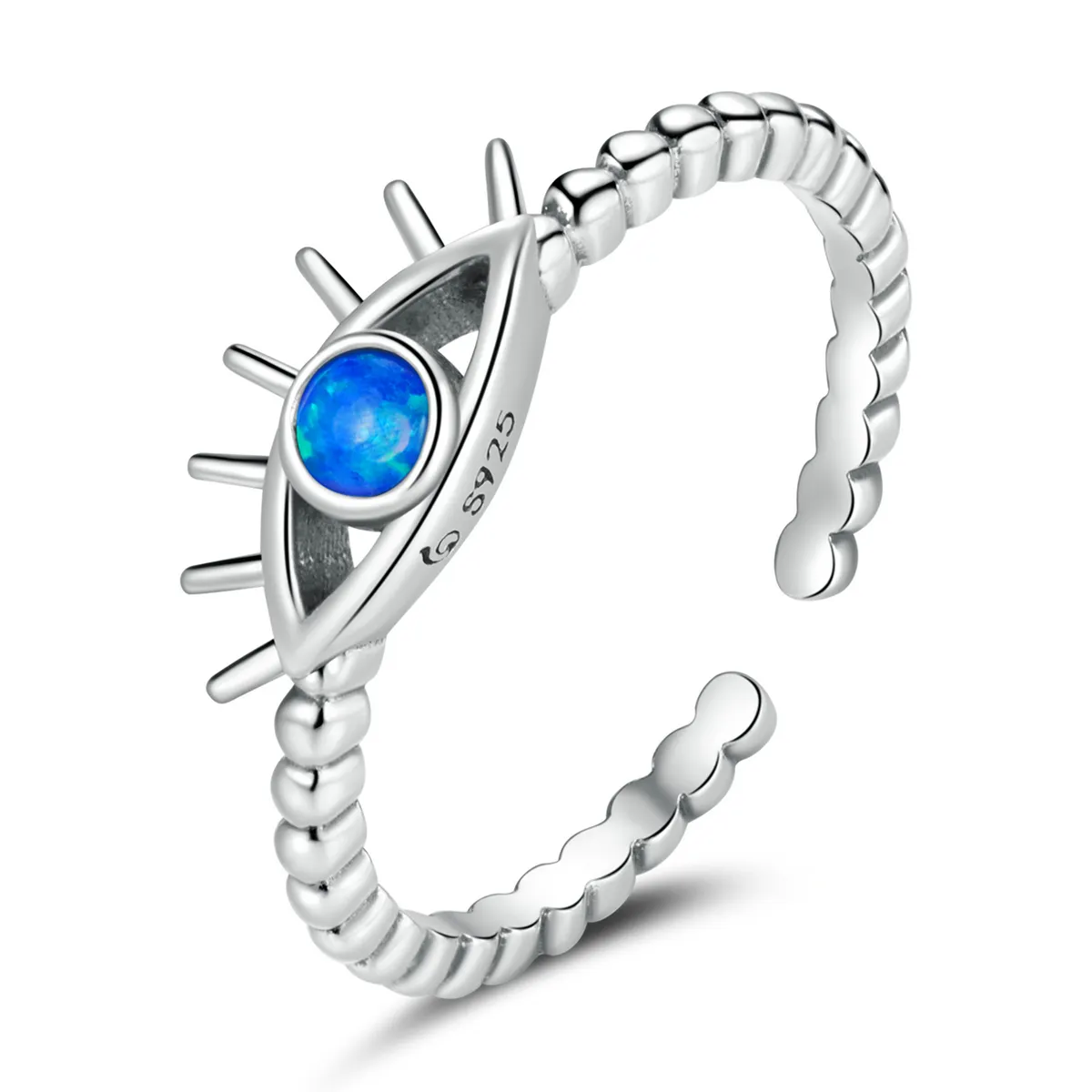 pandora style evil eye beaded open ring bsr223