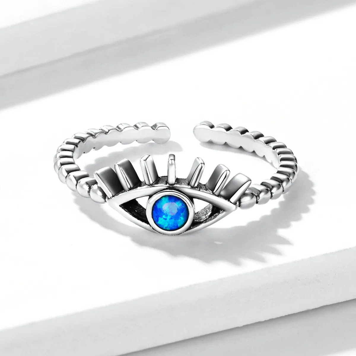 PANDORA Style Evil Eye Beaded Open Ring - BSR223