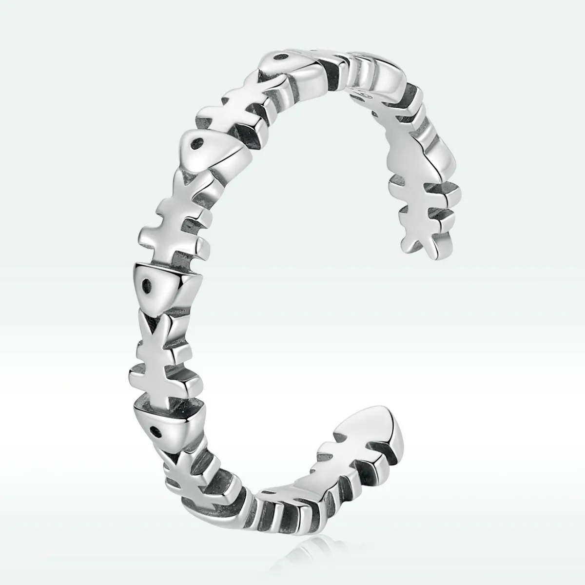 pandora style fish bone open ring bsr224