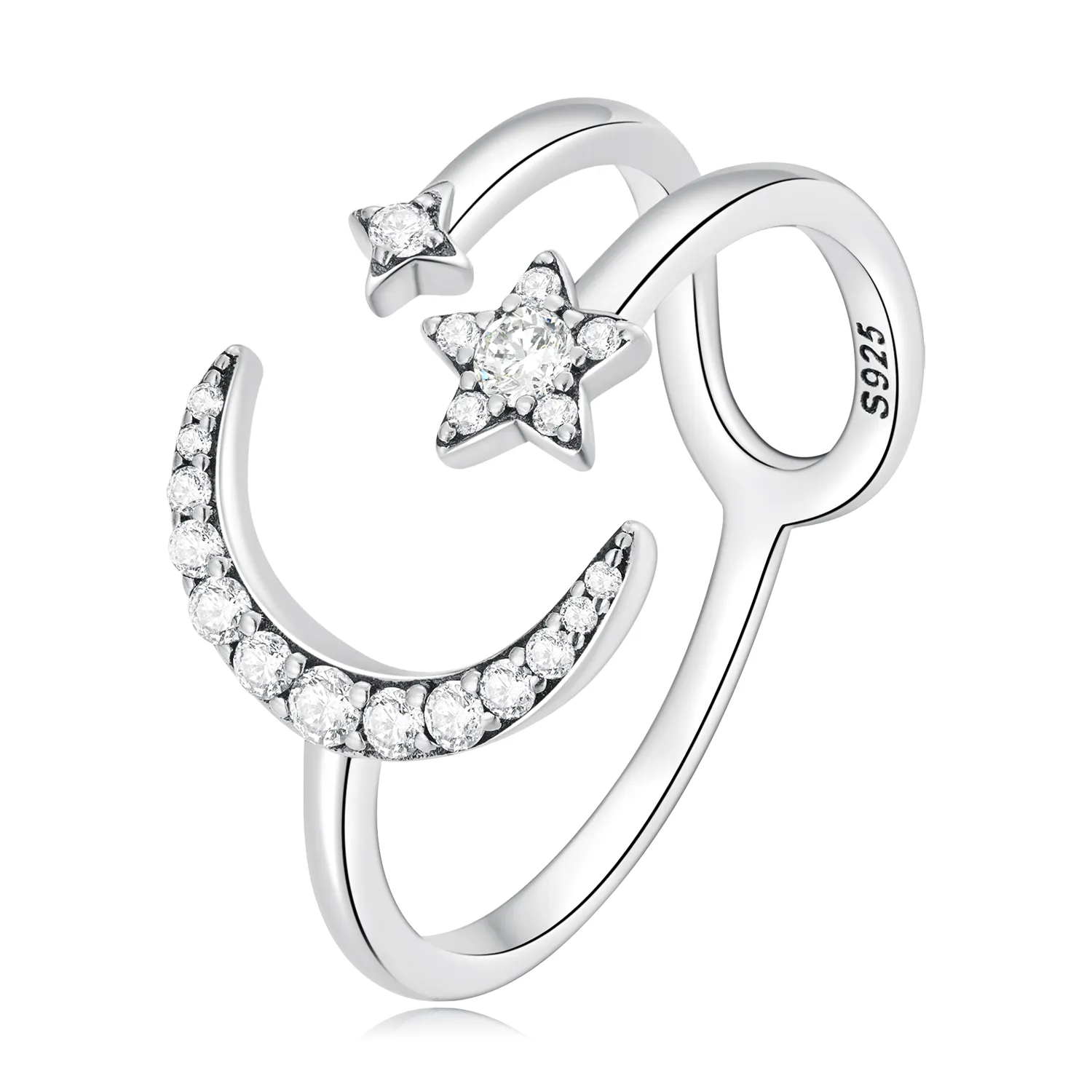 PANDORA Style Moon and Stars Open Ring - BSR305