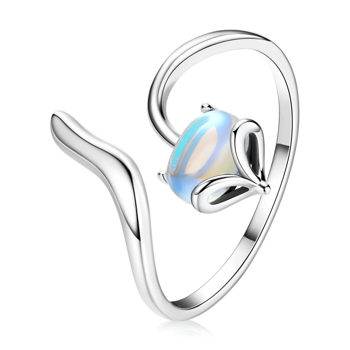 pandora style moonstone fox open ring scr756