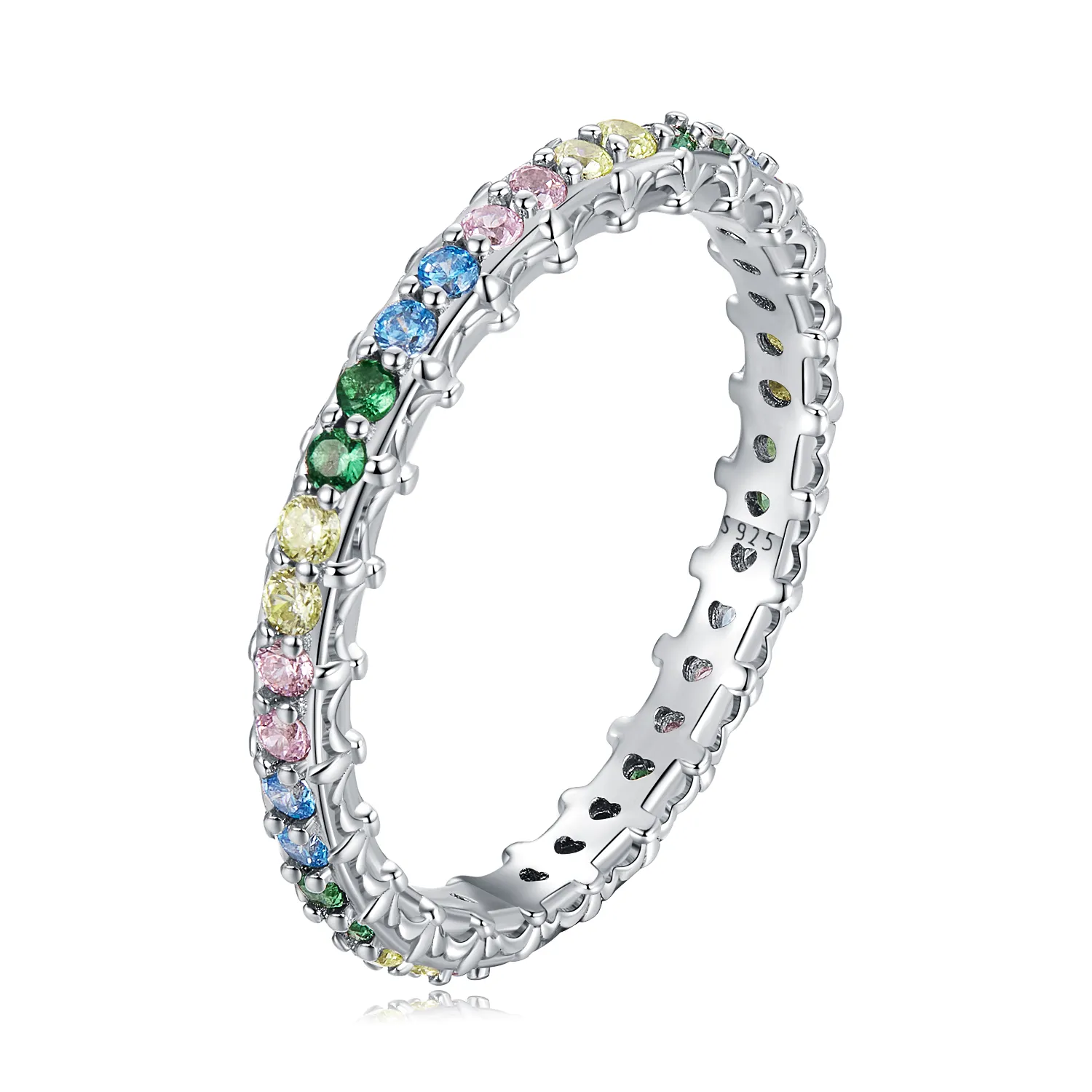 pandora style pattern color zirconium ring bsr277 cf