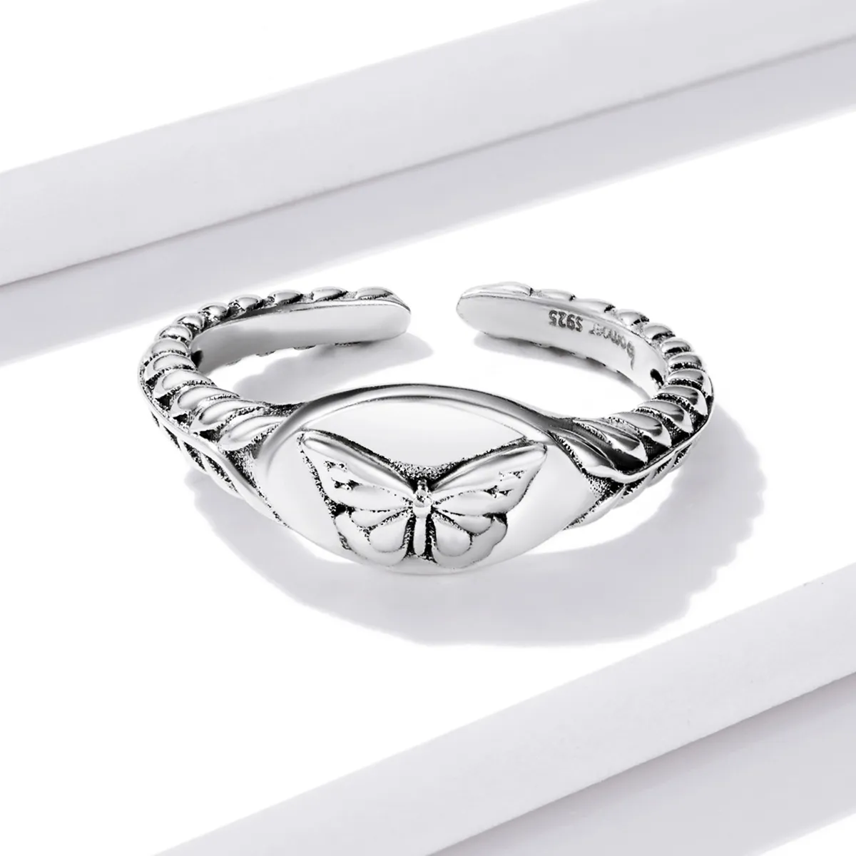 PANDORA Style Retro Butterfly Open Ring - BSR200