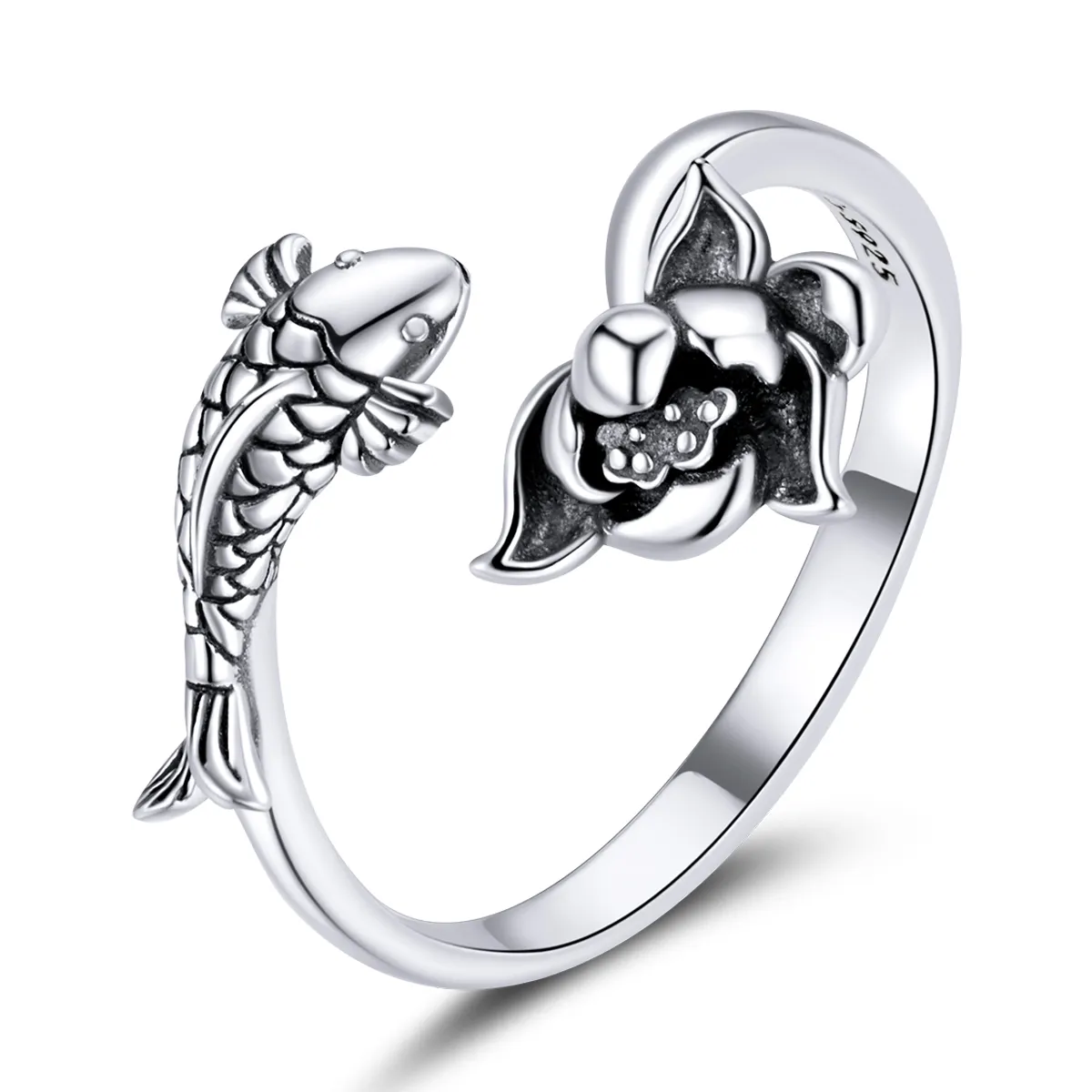 pandora style ruffled koi open ring bsr201