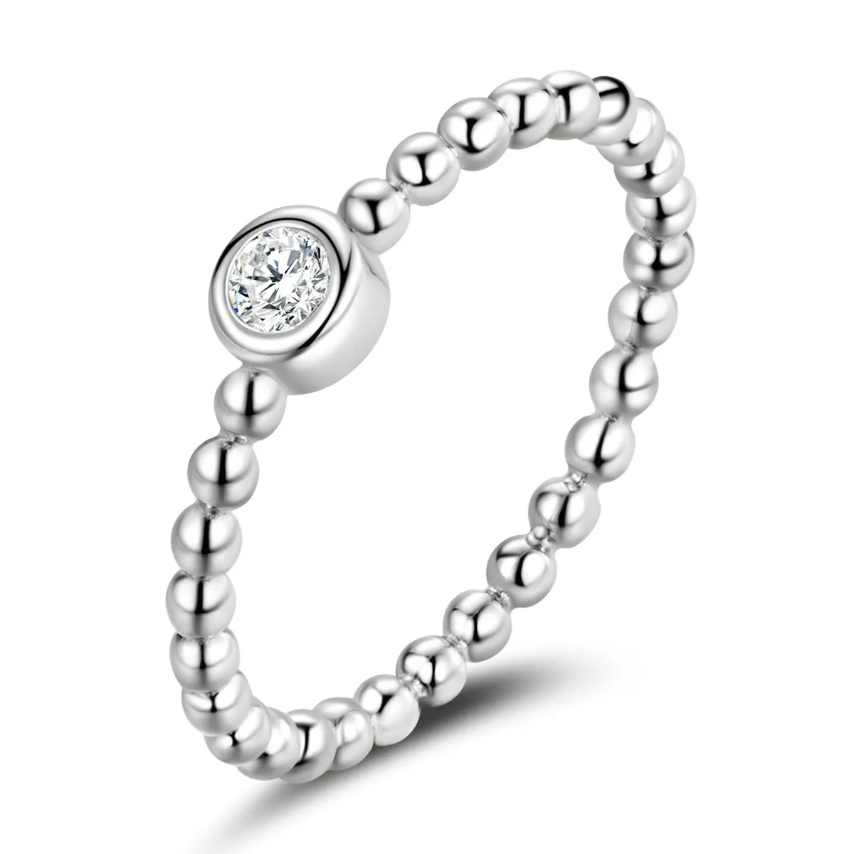 pandora style simple round zirconium ring bsr208 a