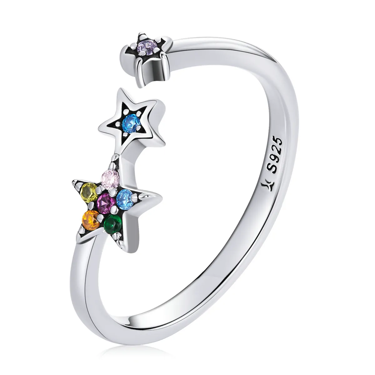 pandora style star open ring scr769