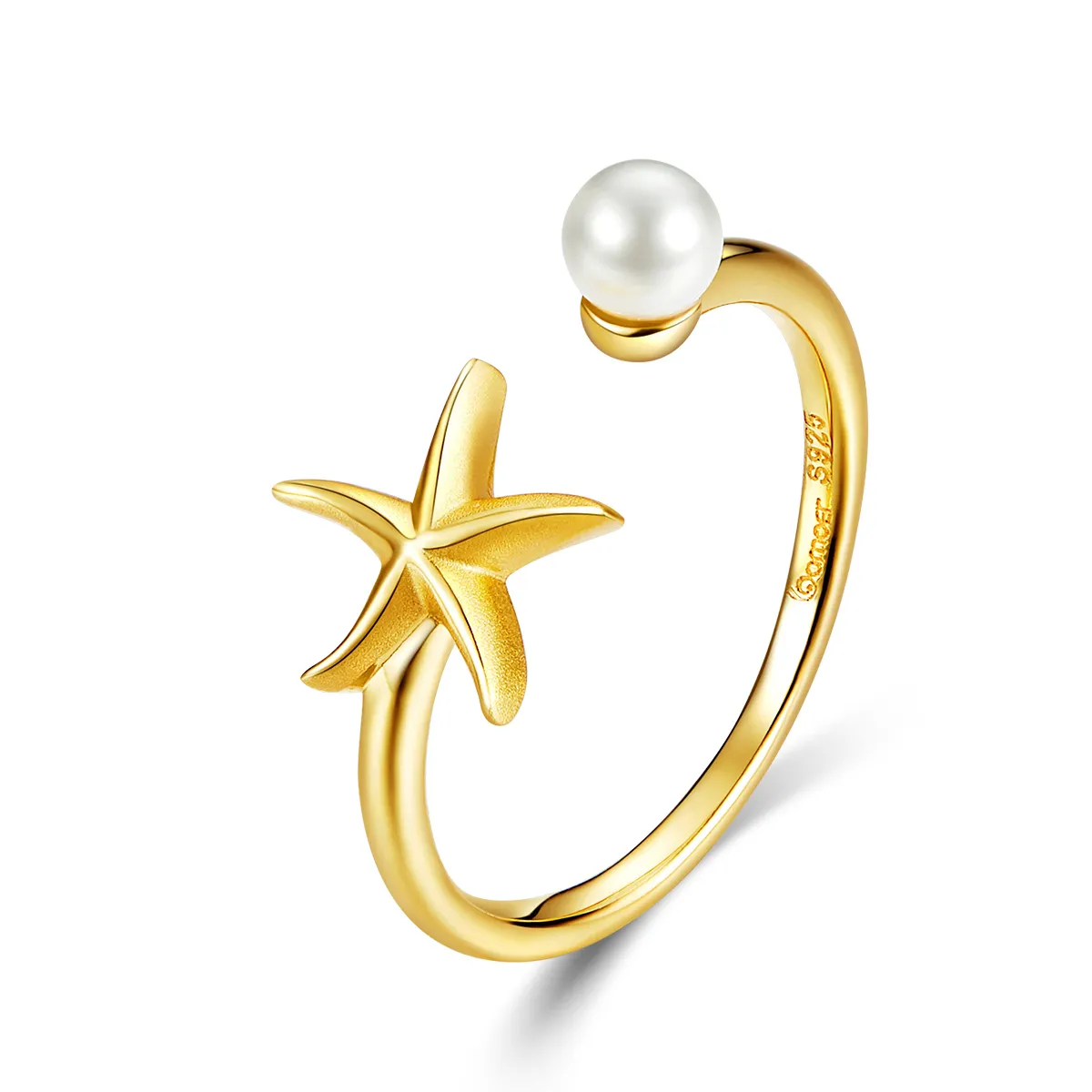 pandora style summer starfish open ring bsr064