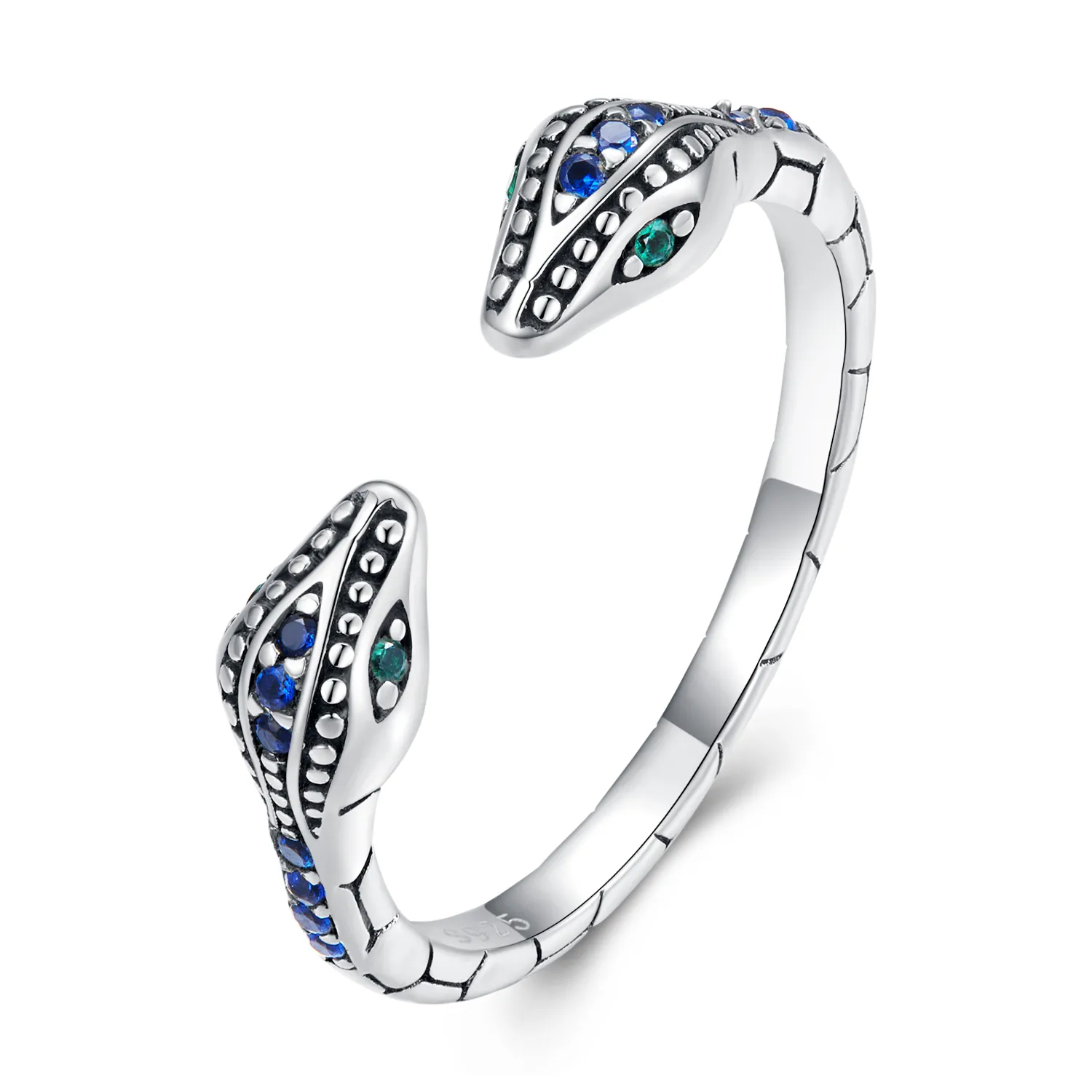 PANDORA Style Two-Headed Snake Open Ring - BSR317-BU