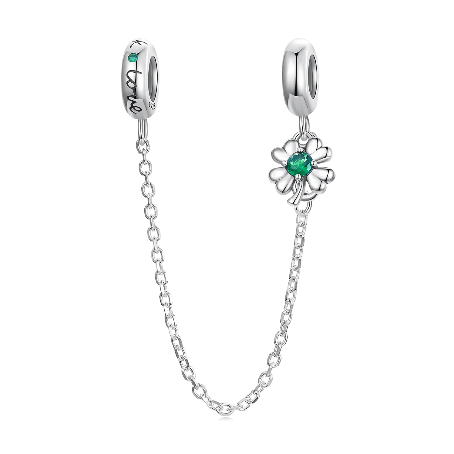 pandora style four leaf clover safety chain scc2372