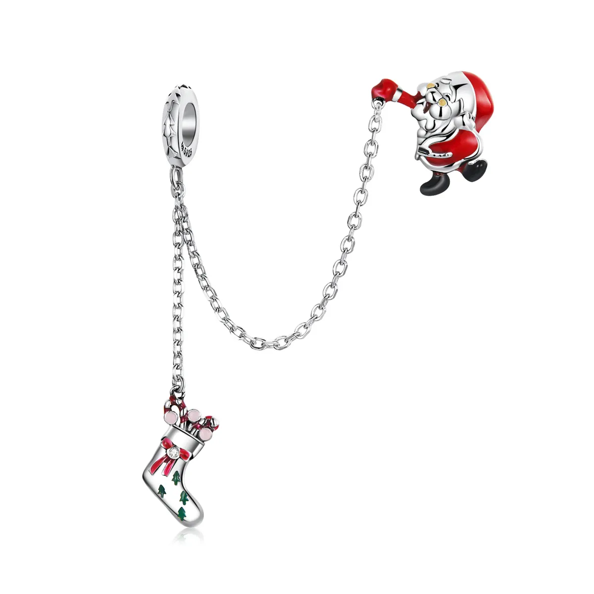 pandora style santa claus safety chain bsc542