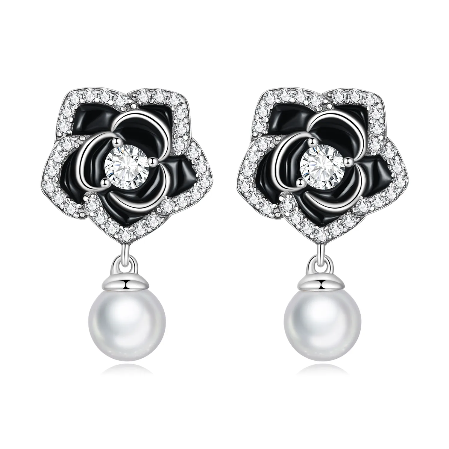 PANDORA Style Camellia Stud Earrings - BSE706