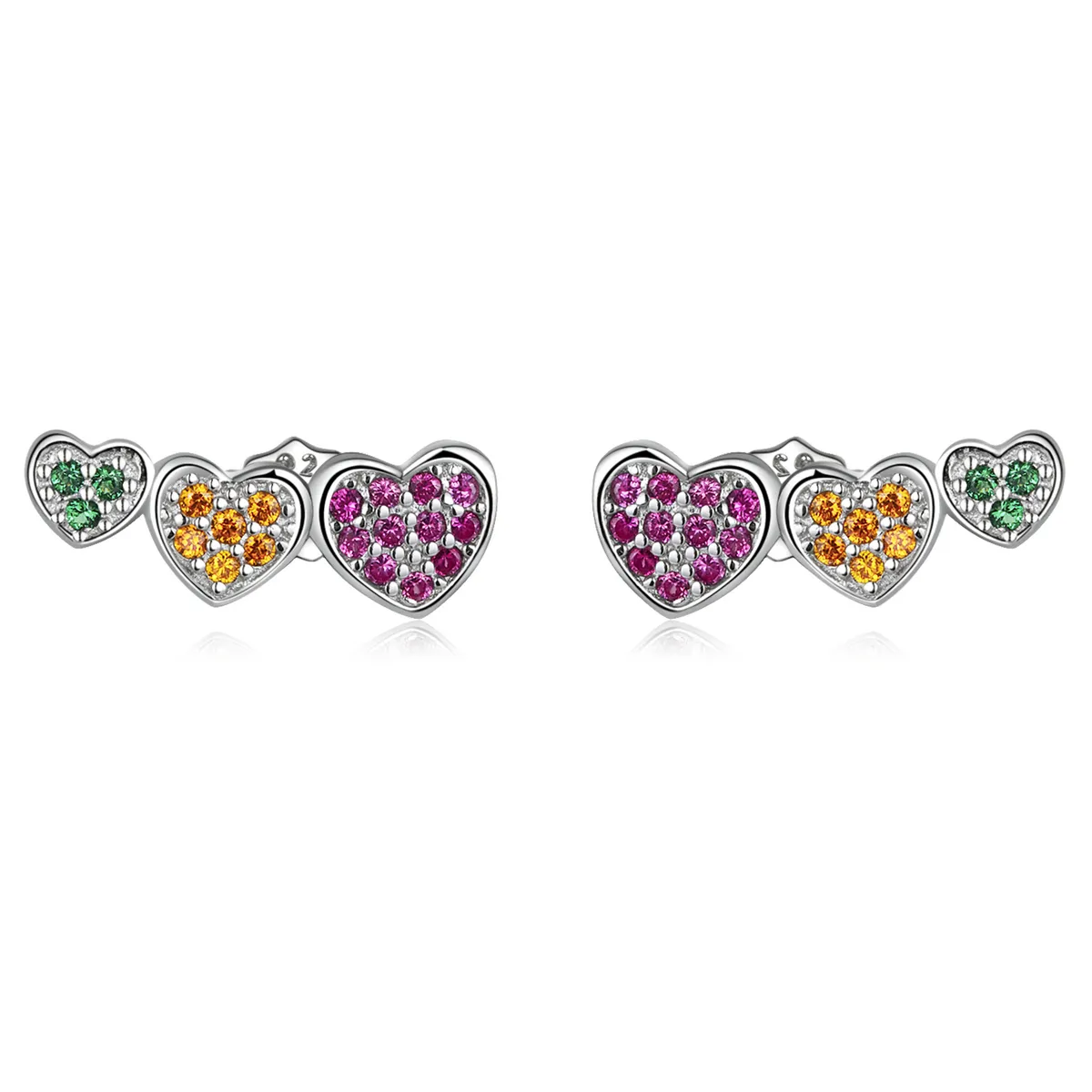 PANDORA Style Colorful Hearts Stud Earrings - BSE588