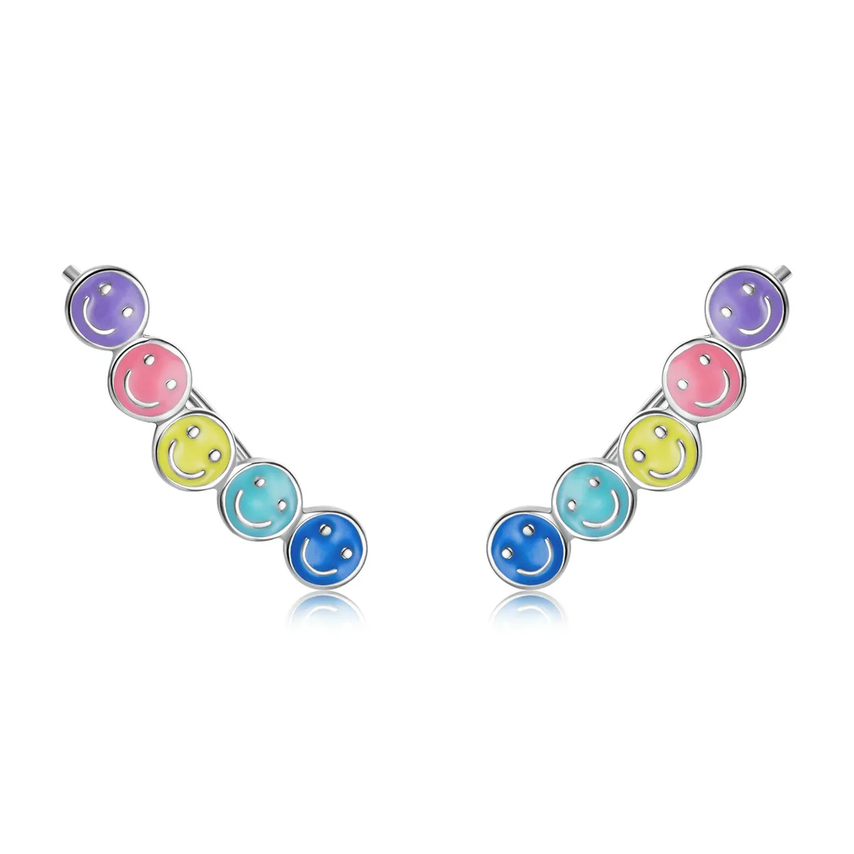 PANDORA Style Colorful Smiley Face Stud Earrings - BSE553