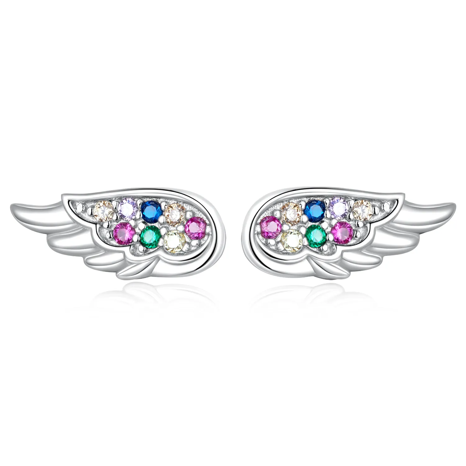 PANDORA Style Colorful Zirconium Wings Stud Earrings - SCE1397