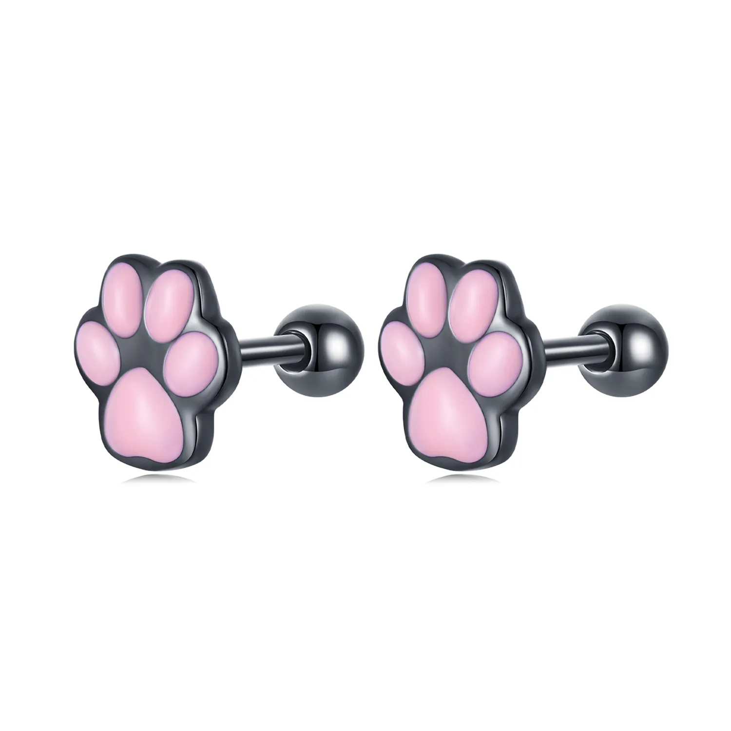 PANDORA Style Cute Cat Paw Stud Earrings - SCE1516