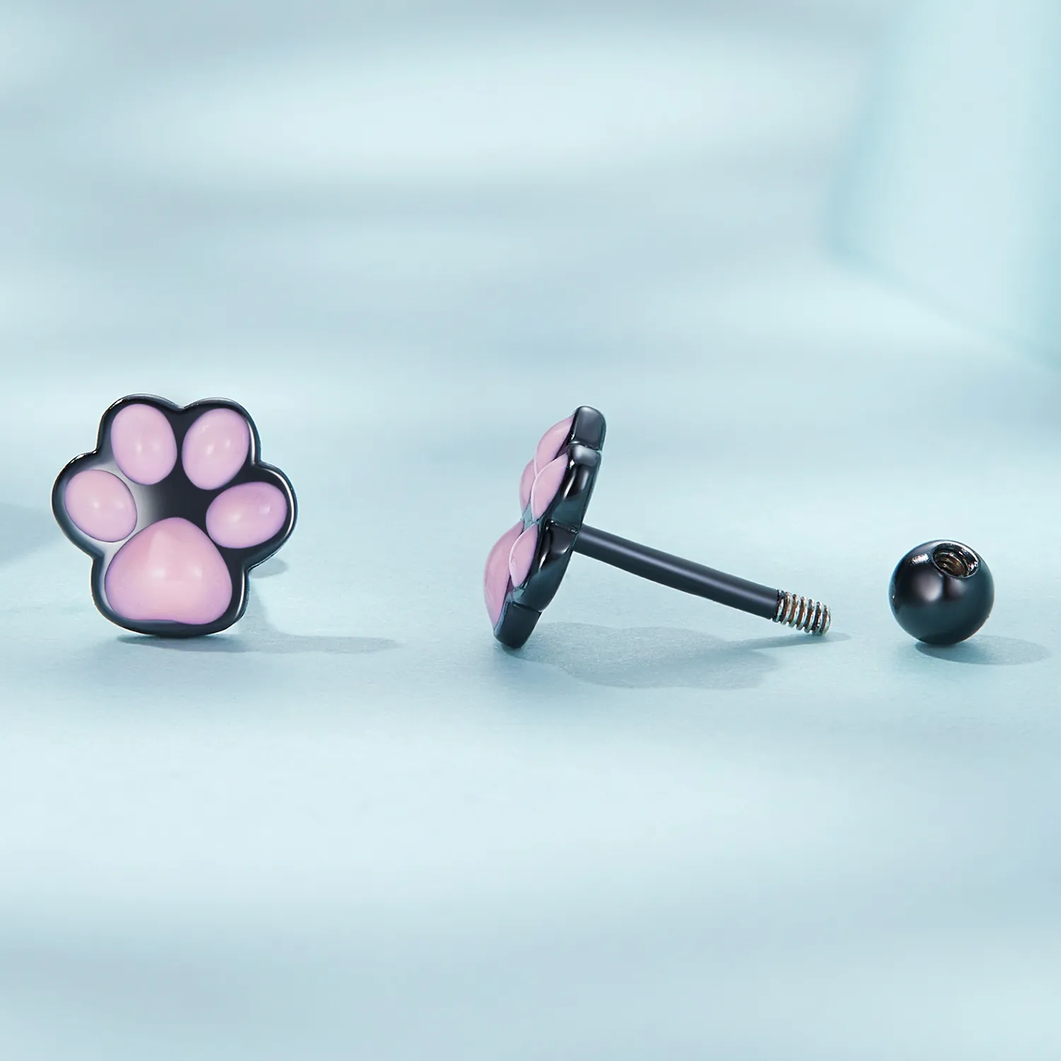 PANDORA Style Cute Cat Paw Stud Earrings - SCE1516