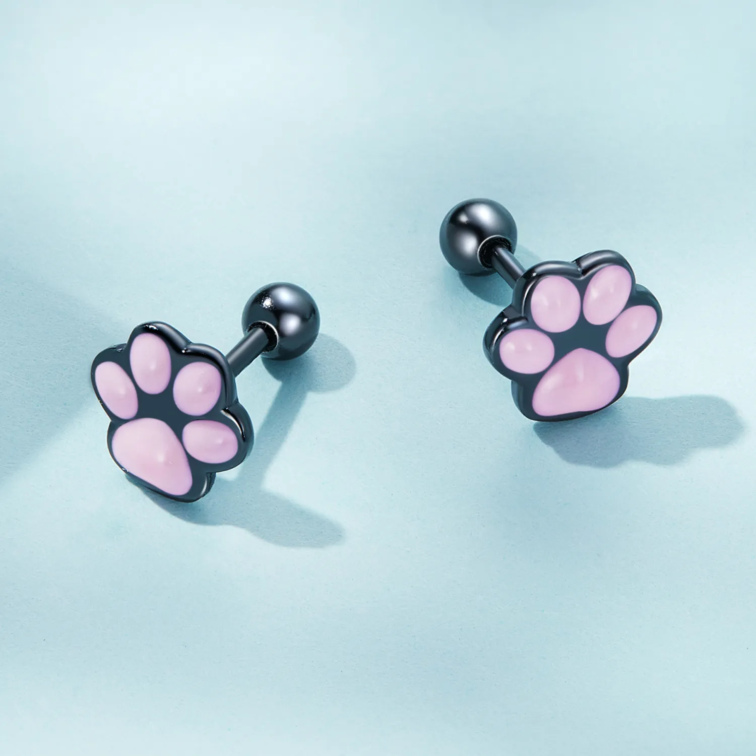 PANDORA Style Cute Cat Paw Stud Earrings - SCE1516