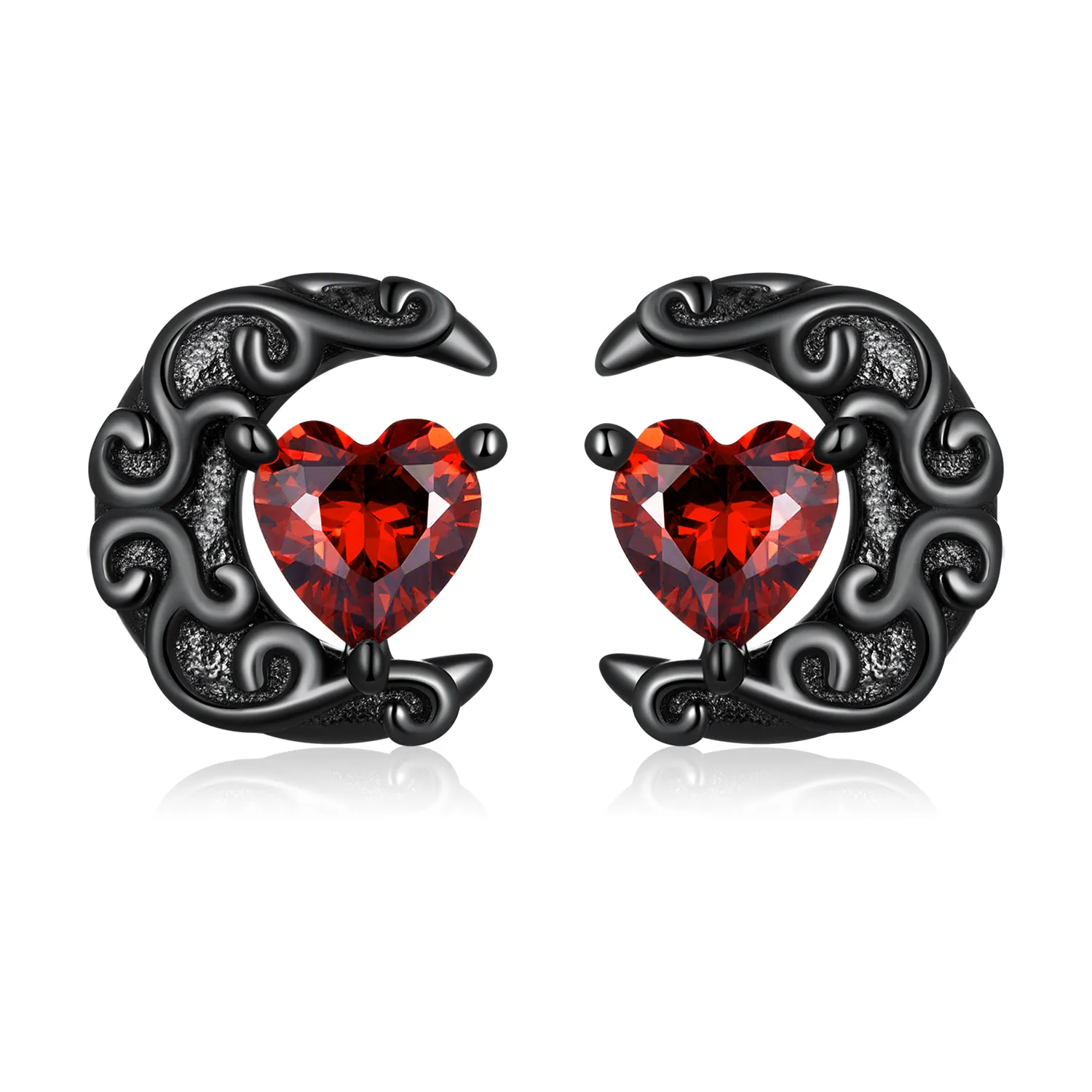 PANDORA Style Dark Night Moonlight Stud Earrings - SCE1519