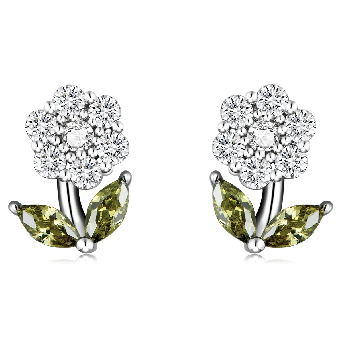 PANDORA Style Delicate Flowers Stud Earrings - BSE592-WH