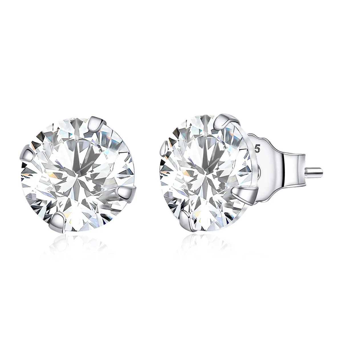 PANDORA Style Four Claw Zircon Stud Earrings - BSE166