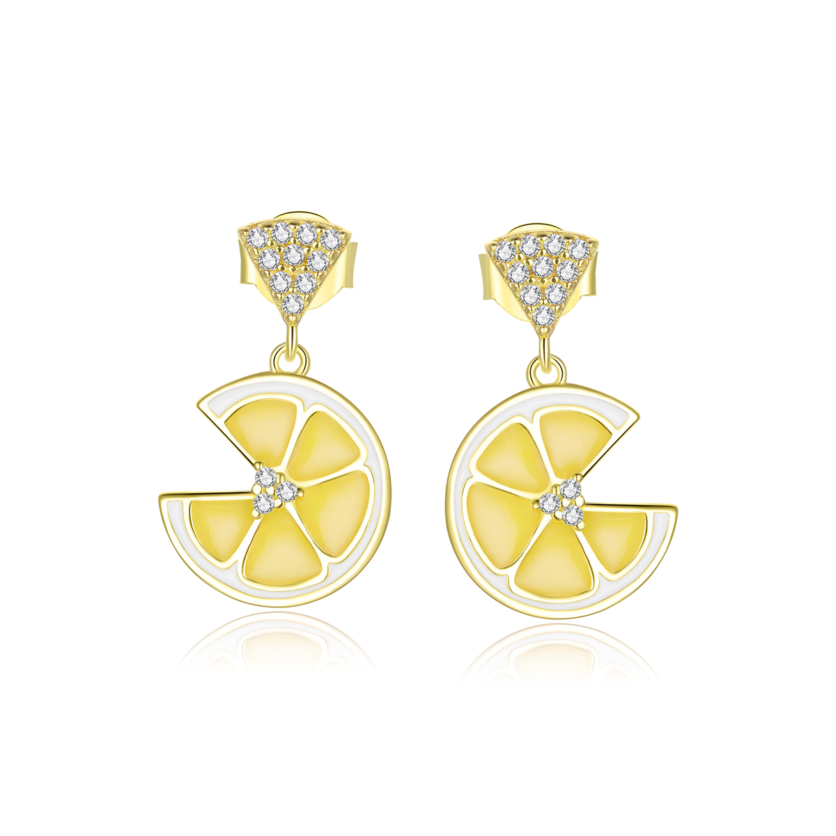 pandora style fresh lemon stud earrings bse435