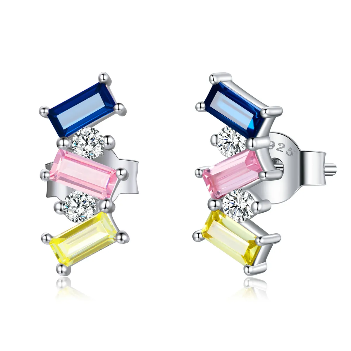 PANDORA Style Geometric Art Stud Earrings - SCE1208