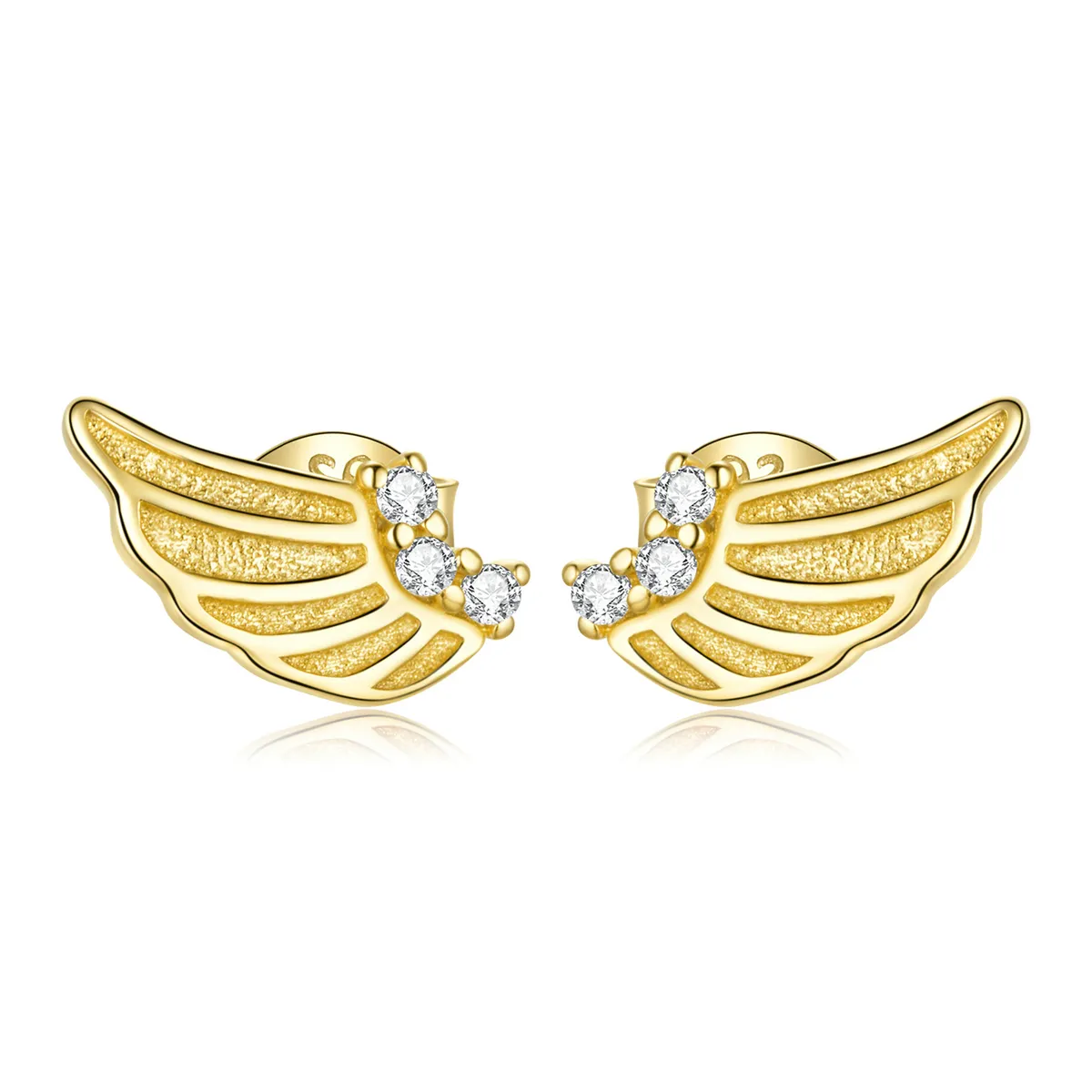 PANDORA Style Golden Wings Stud Earrings - BSE524