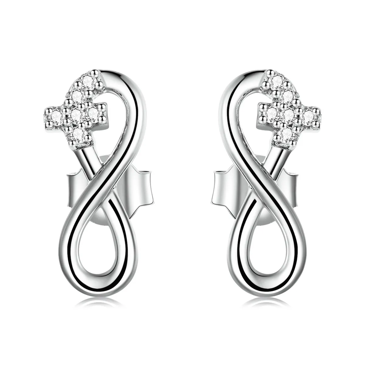 pandora style infinity symbol refined stud earrings bse544