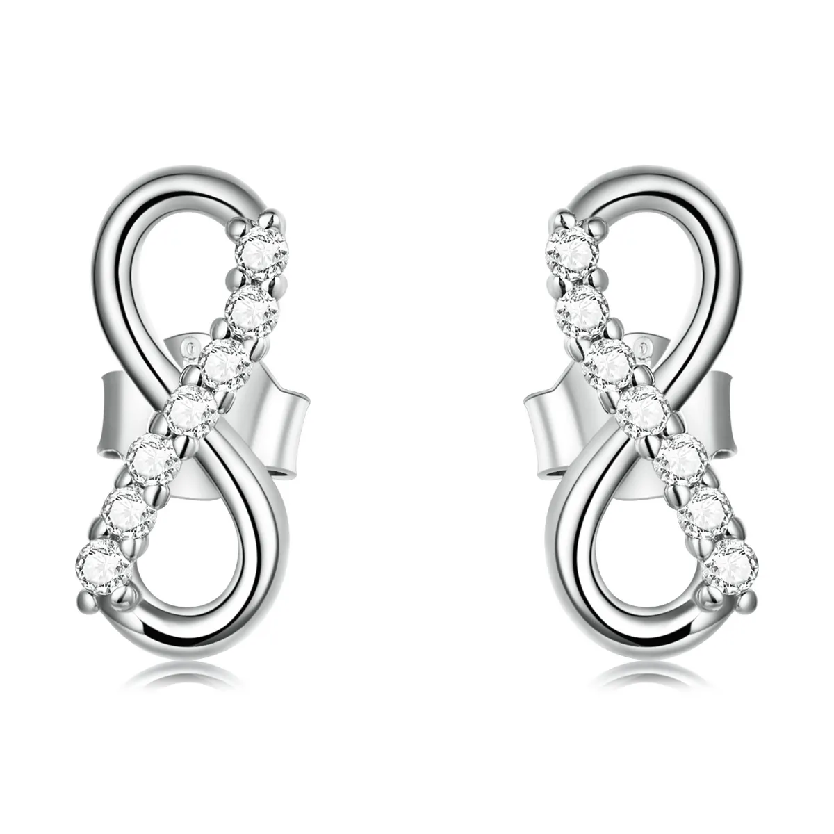 pandora style infinity symbol shine stud earrings bse543