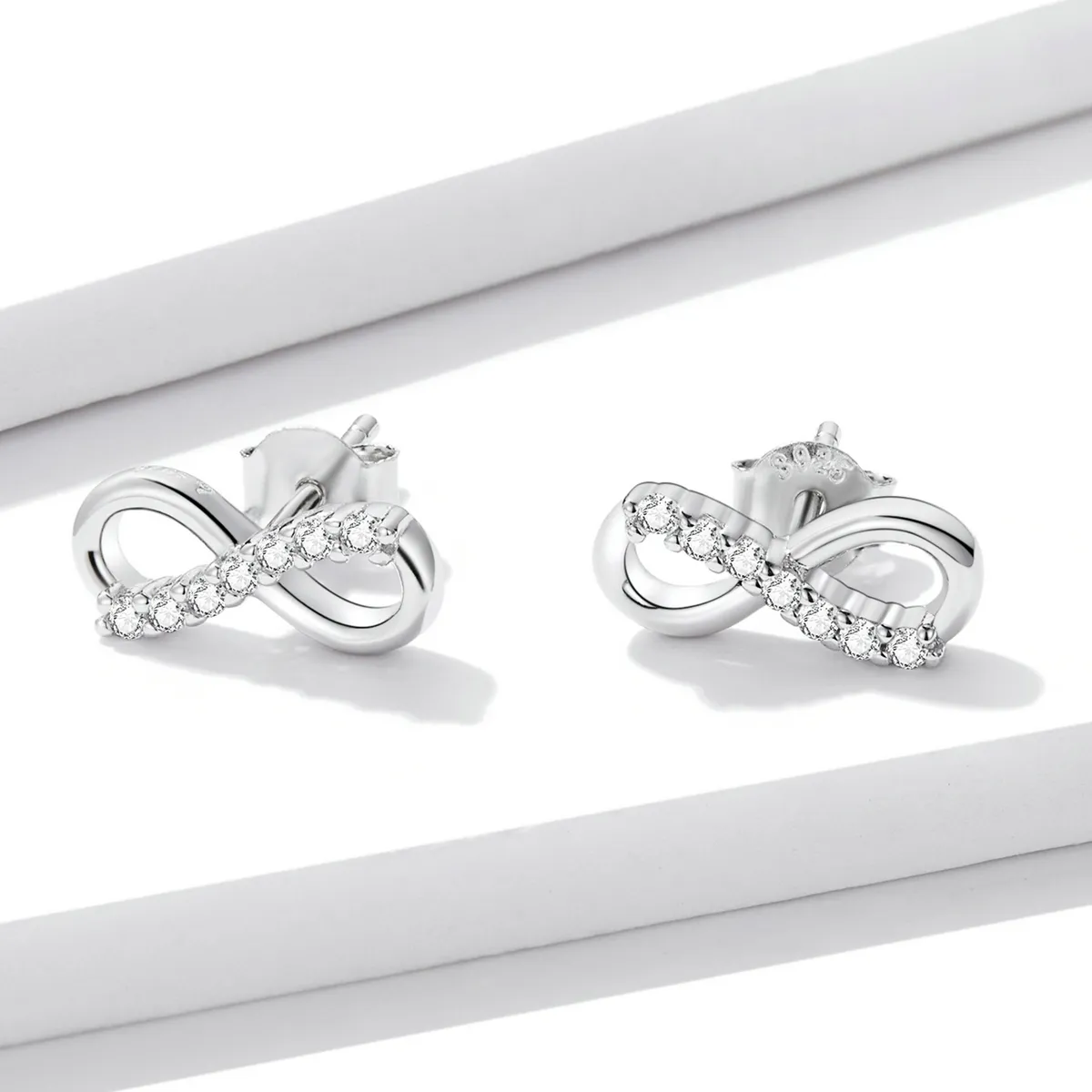 PANDORA Style Infinity Symbol - Shine Stud Earrings - BSE543