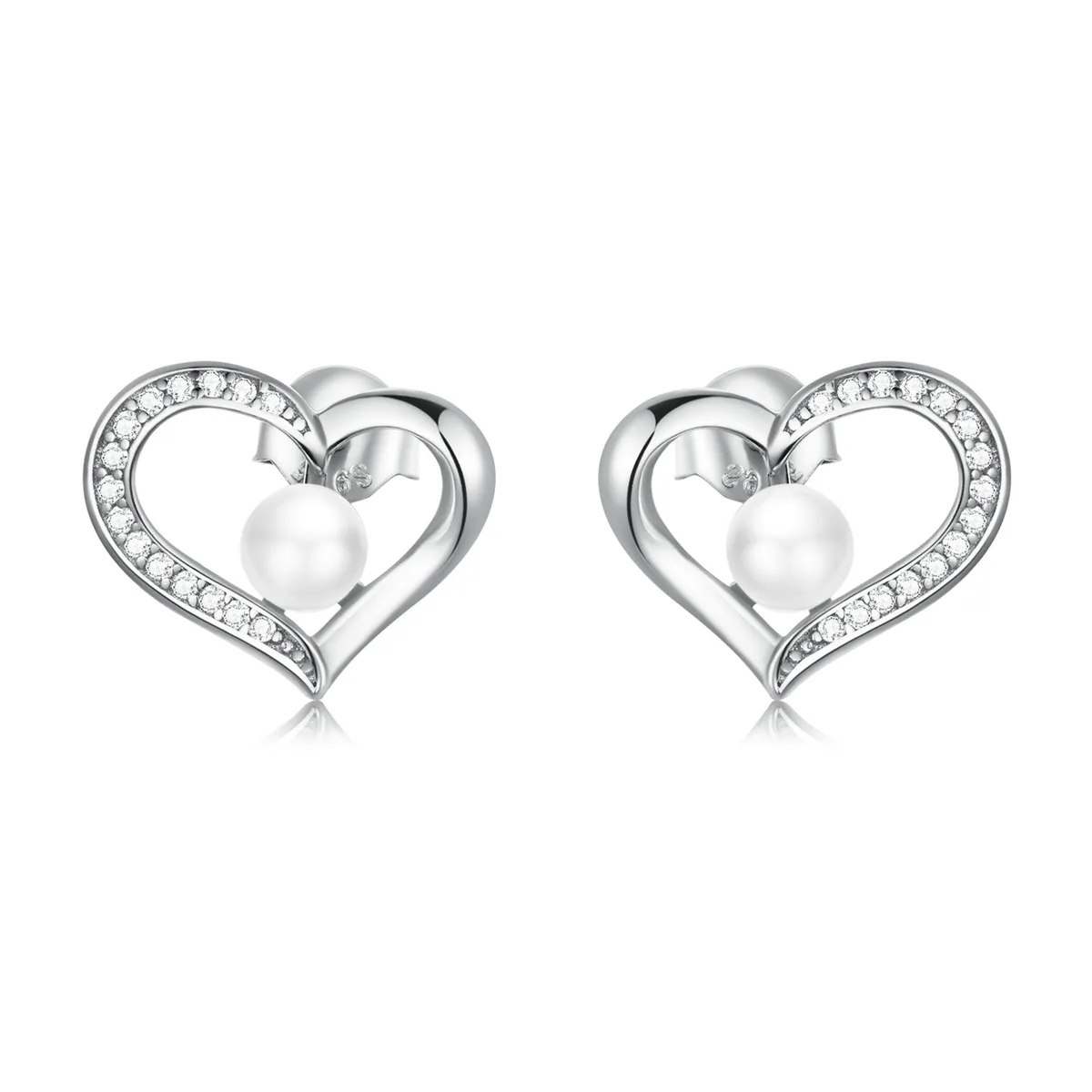 pandora style love shell beads simple stud earrings bse550 a