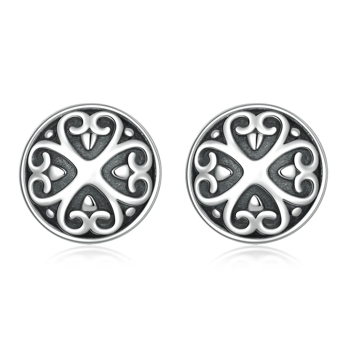 pandora style retro pattern stud earrings sce1396